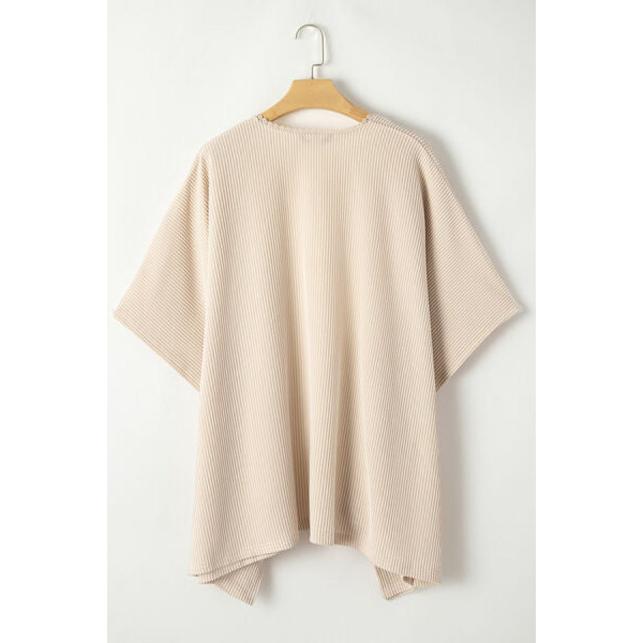 Lace Detail Open Front Half Sleeve Cover Up Apparel and Accessories