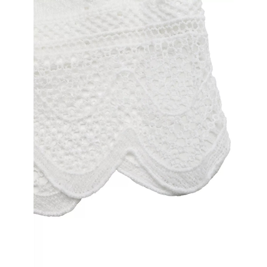 Lace Detail Ruffle Sleeve Button Up Shirt Apparel and Accessories