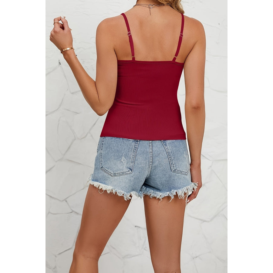 Lace Detail Scoop Neck Cami Apparel and Accessories