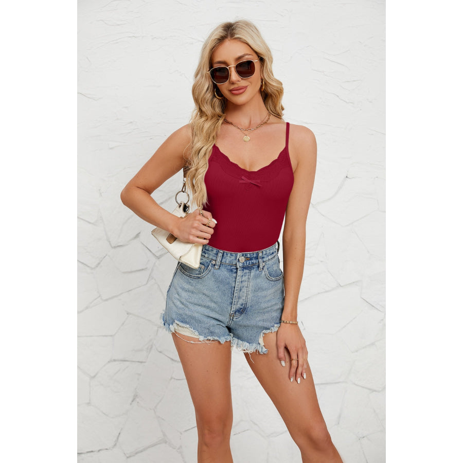 Lace Detail Scoop Neck Cami Apparel and Accessories