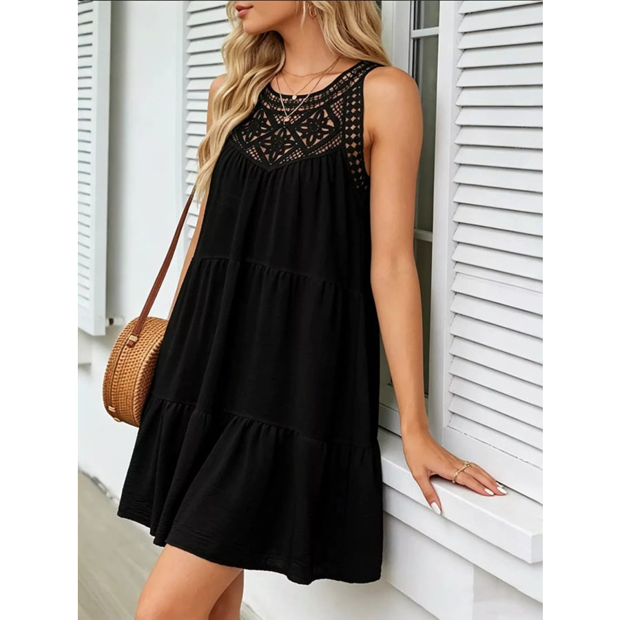Lace Detail Sleeveless Dress Apparel and Accessories