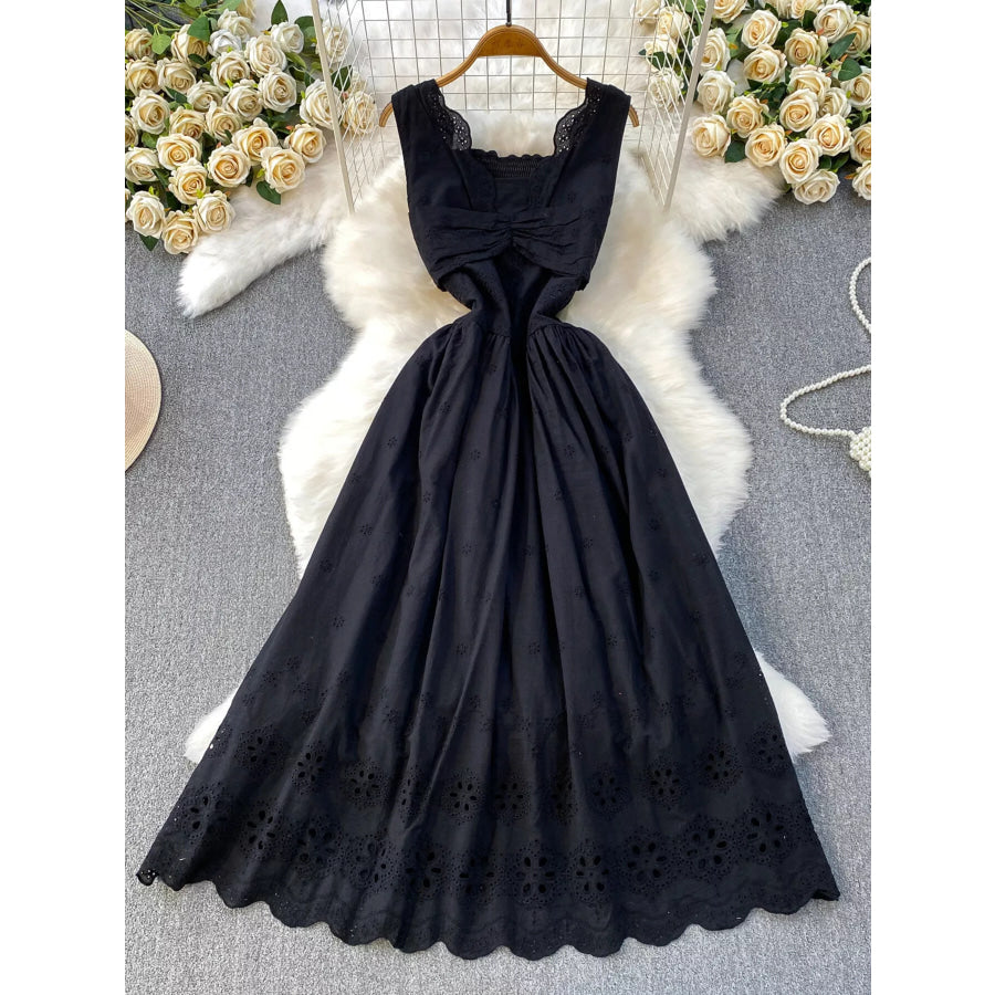 Lace Detail Sleeveless Dress Black / One Size Apparel and Accessories
