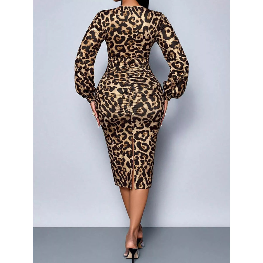 Lace Detail V-Neck Bodycon Midi Dress Apparel and Accessories