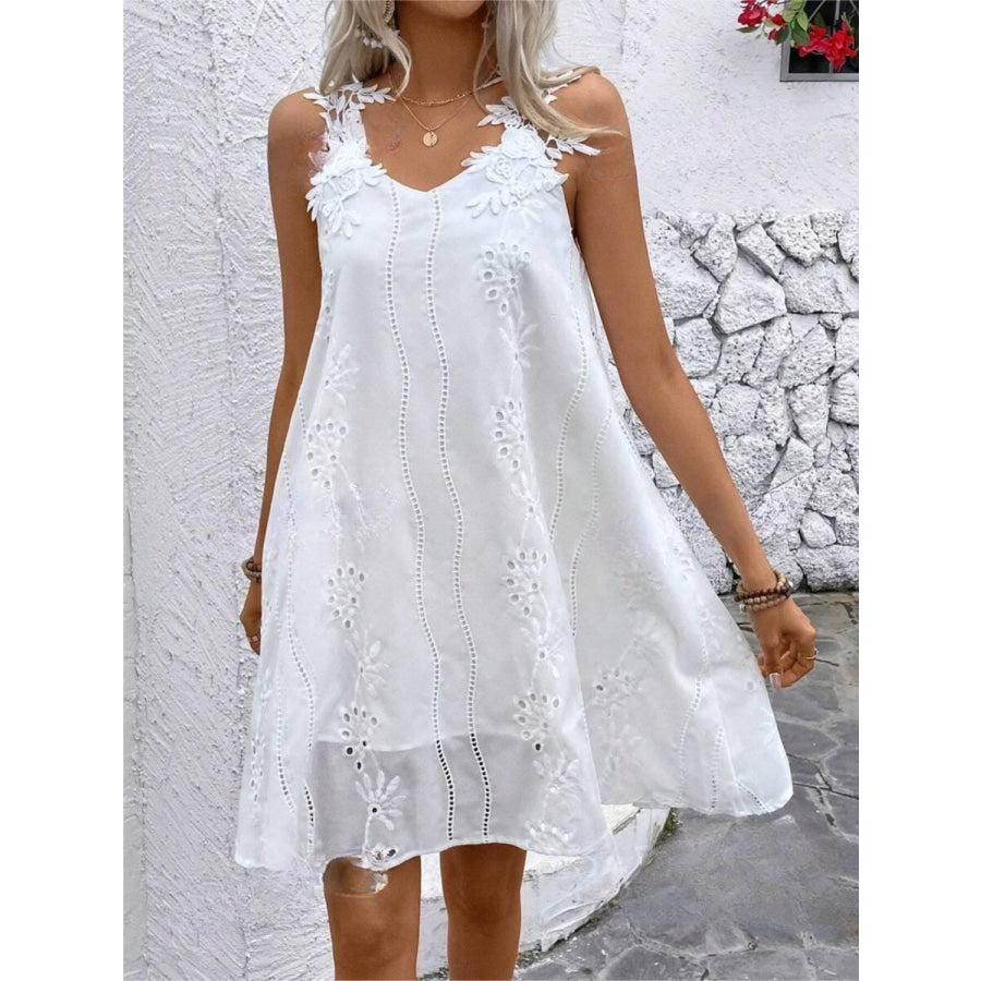 Lace Detail V - Neck Mini Dress Apparel and Accessories