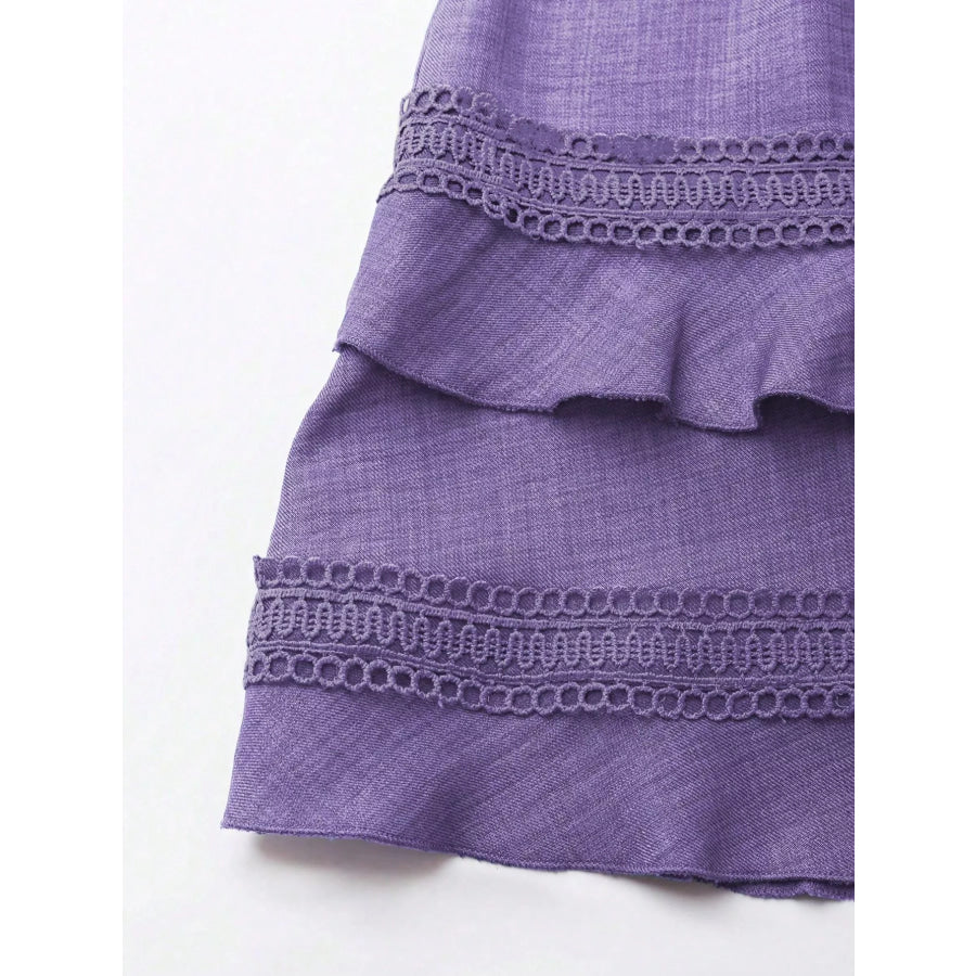 Lace Detail V-Neck Mini Dress Apparel and Accessories