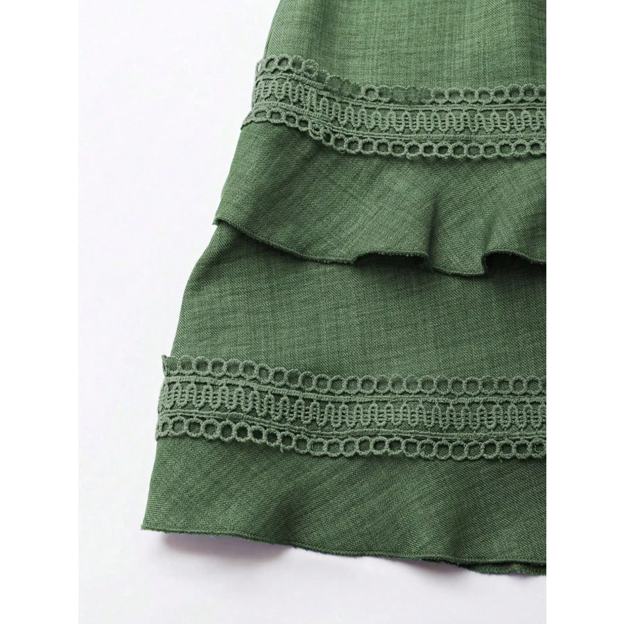 Lace Detail V-Neck Mini Dress Apparel and Accessories
