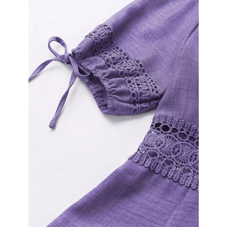 Lace Detail V-Neck Mini Dress Apparel and Accessories