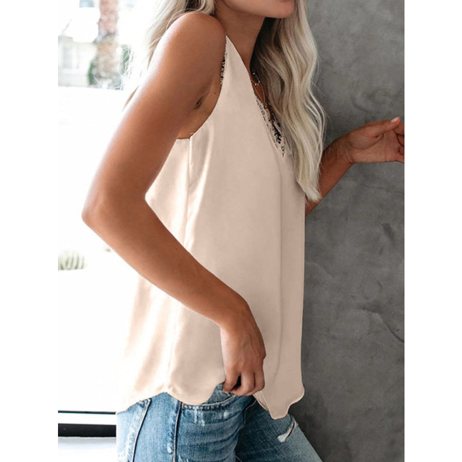 Lace Detail V - Neck Tank Apparel and Accessories