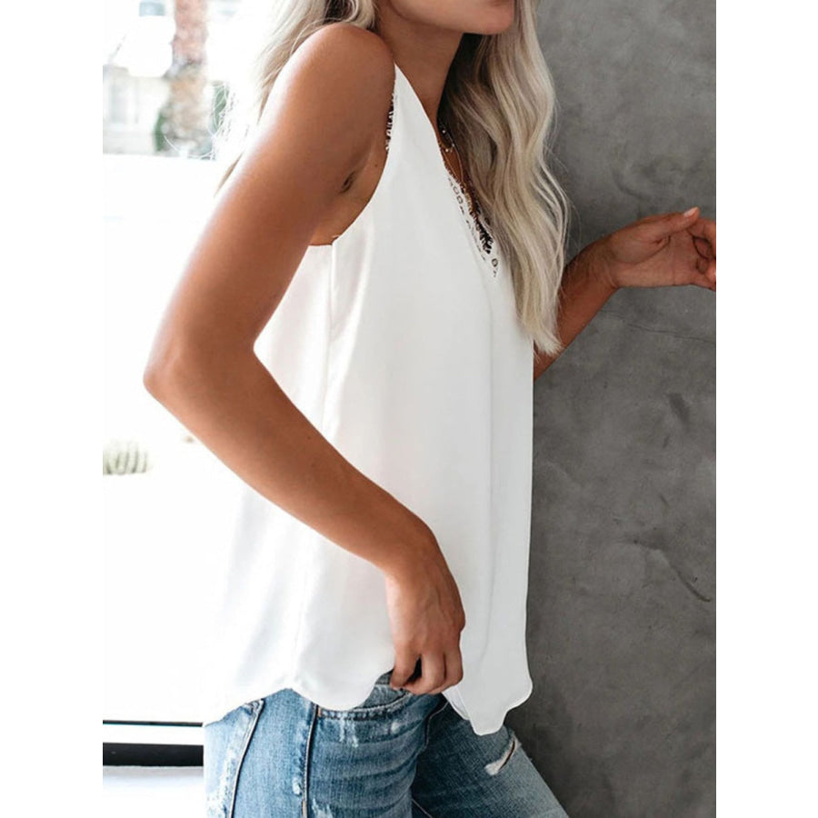 Lace Detail V - Neck Tank Apparel and Accessories