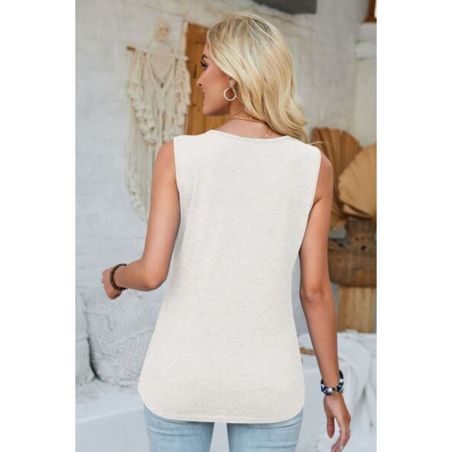 Lace Detail V - Neck Tank Apparel and Accessories