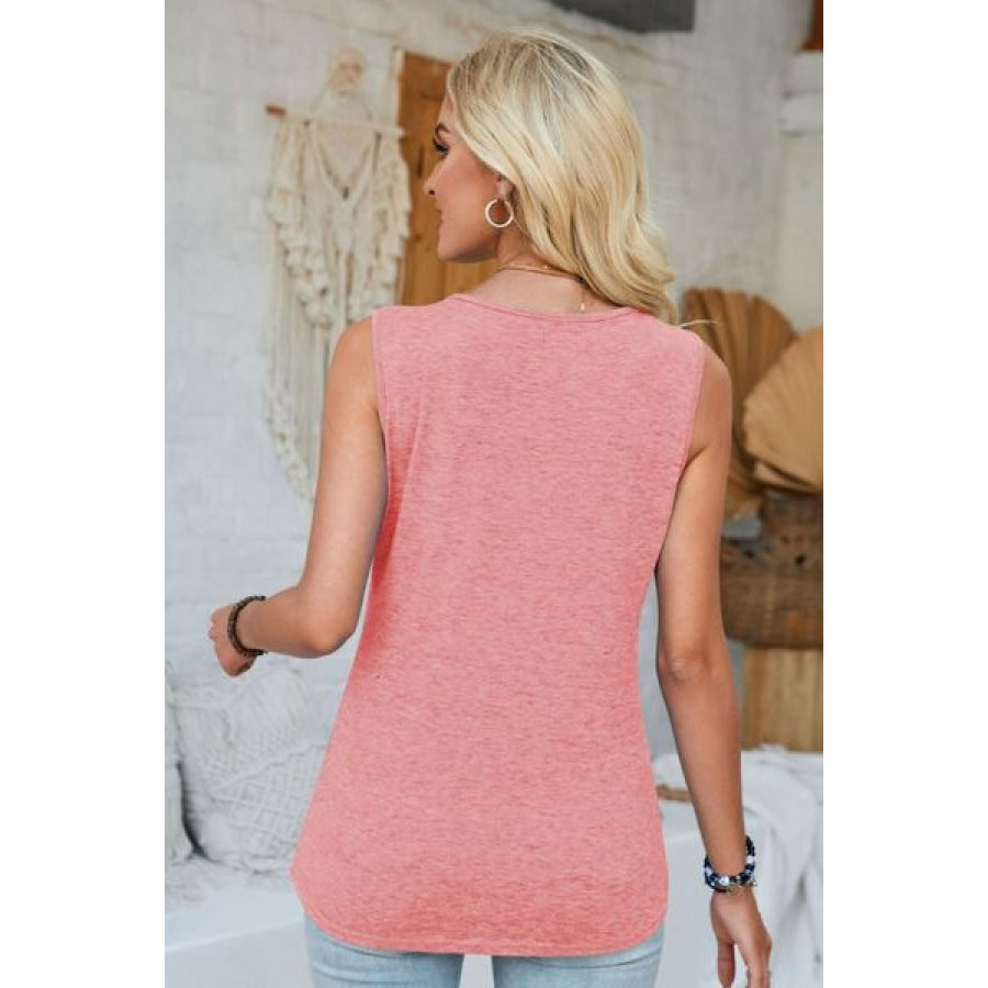 Lace Detail V - Neck Tank Apparel and Accessories