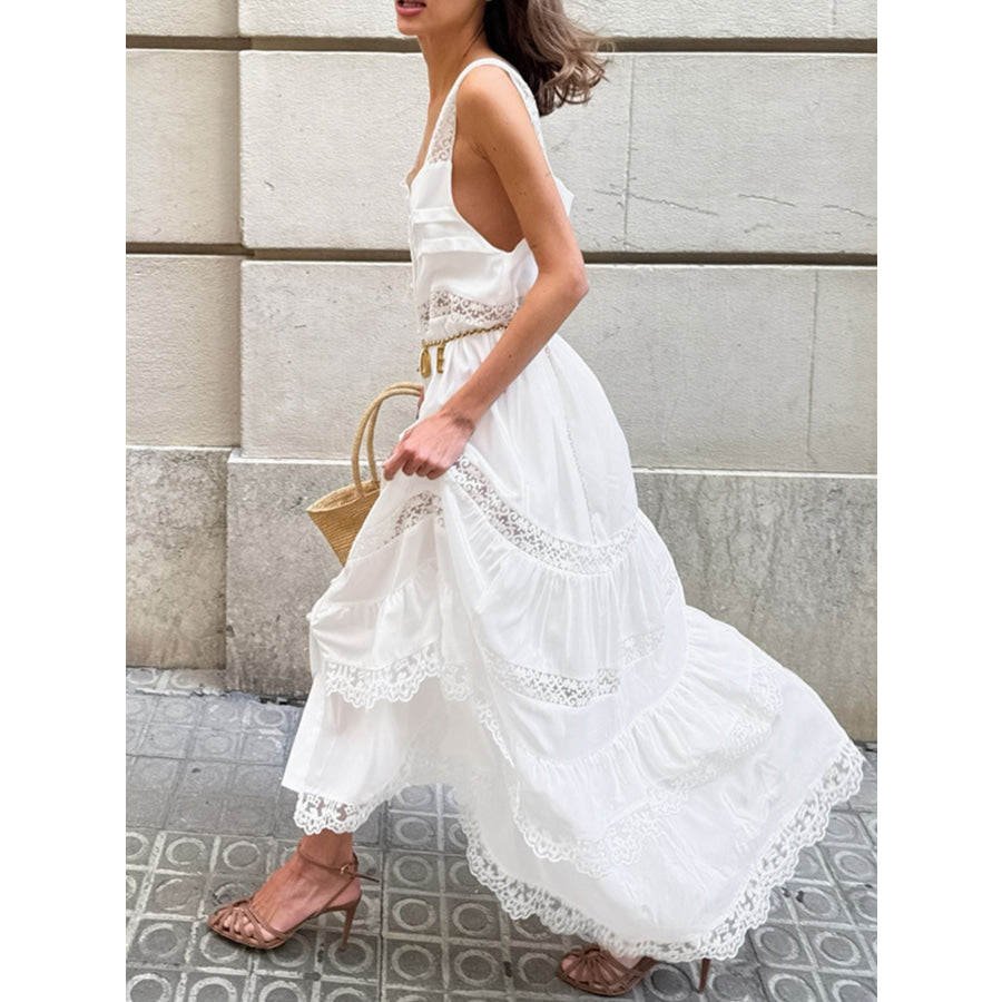 Lace Detail Wide Strap Dress Apparel and Accessories