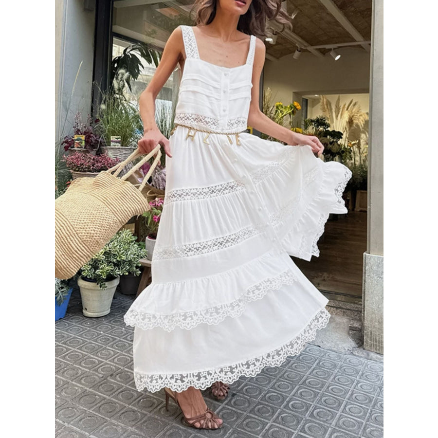Lace Detail Wide Strap Dress Apparel and Accessories