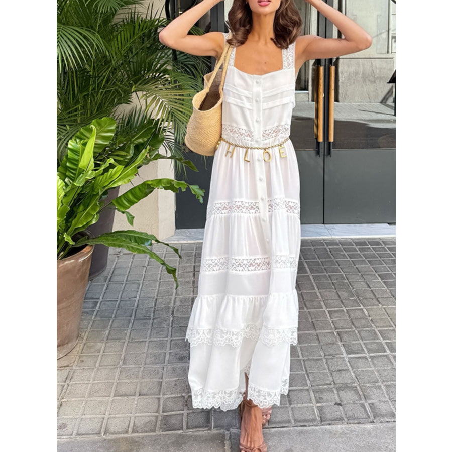 Lace Detail Wide Strap Dress Apparel and Accessories