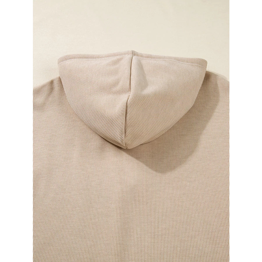 Lace Drawstring Hoodie and High Waist Pants Corduroy Suit Apparel and Accessories
