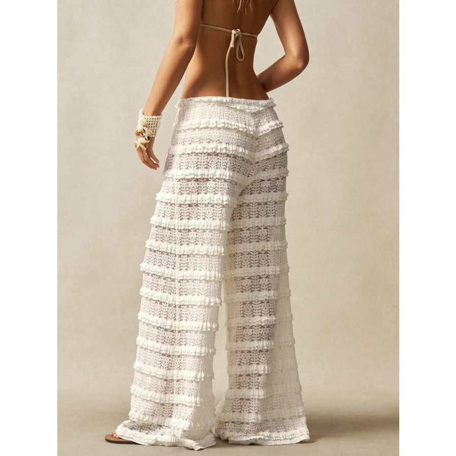 Lace Drawstring Wide-Leg Pants Apparel and Accessories