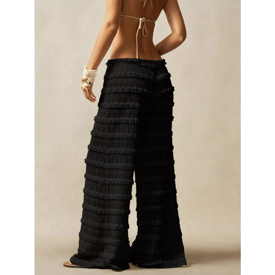Lace Drawstring Wide-Leg Pants Apparel and Accessories