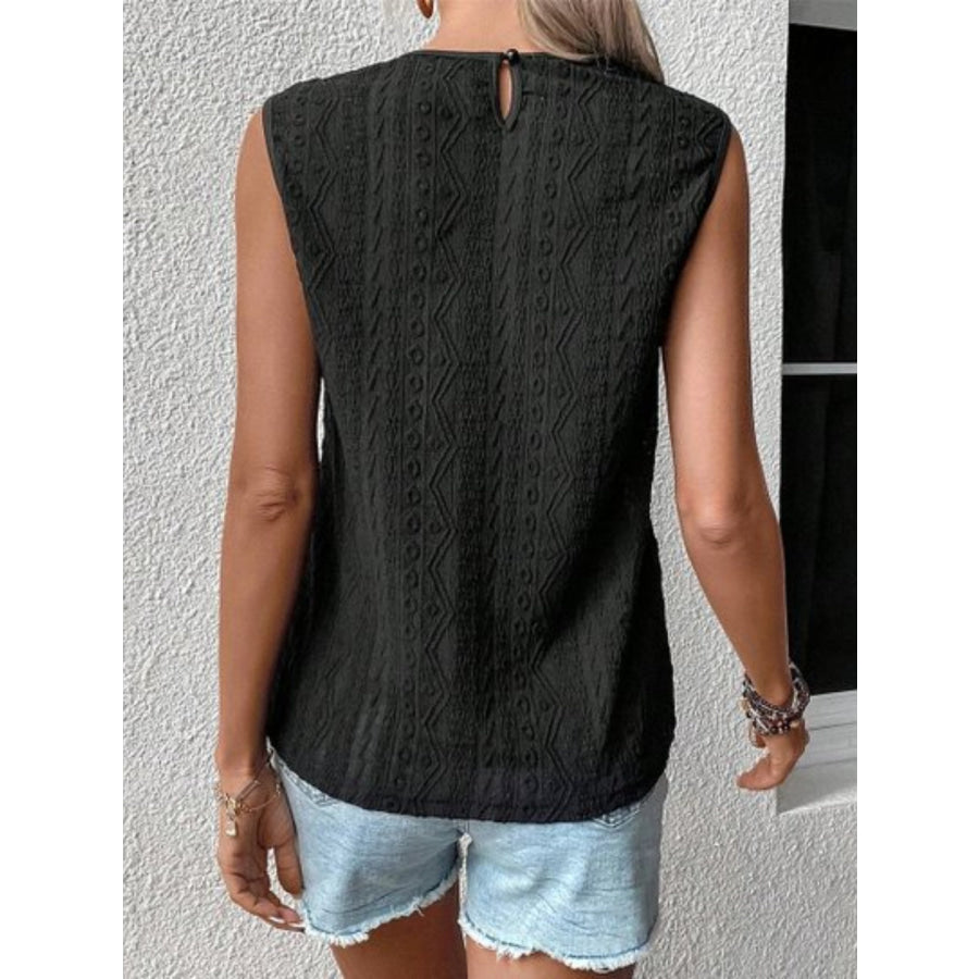 Lace Eyelet Sleeveless Top Apparel and Accessories