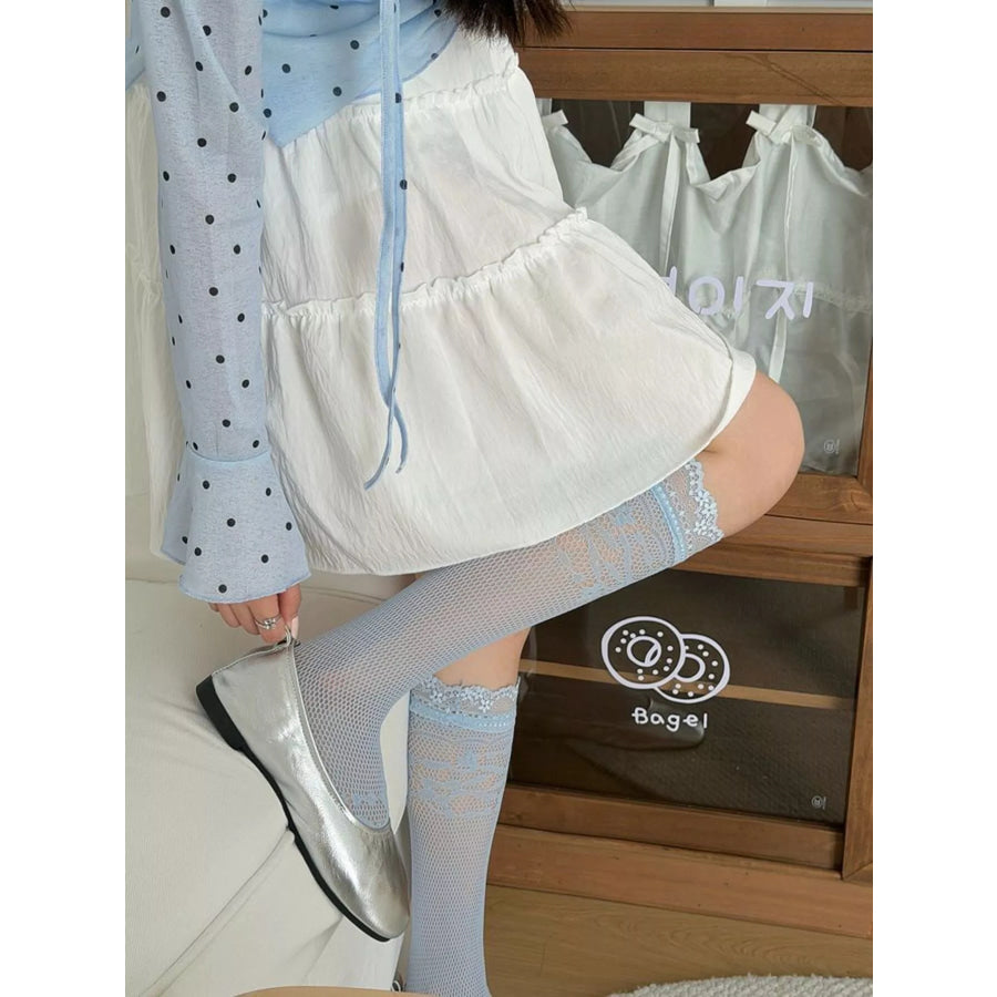 Lace Fishnet Knee-High Socks Apparel and Accessories