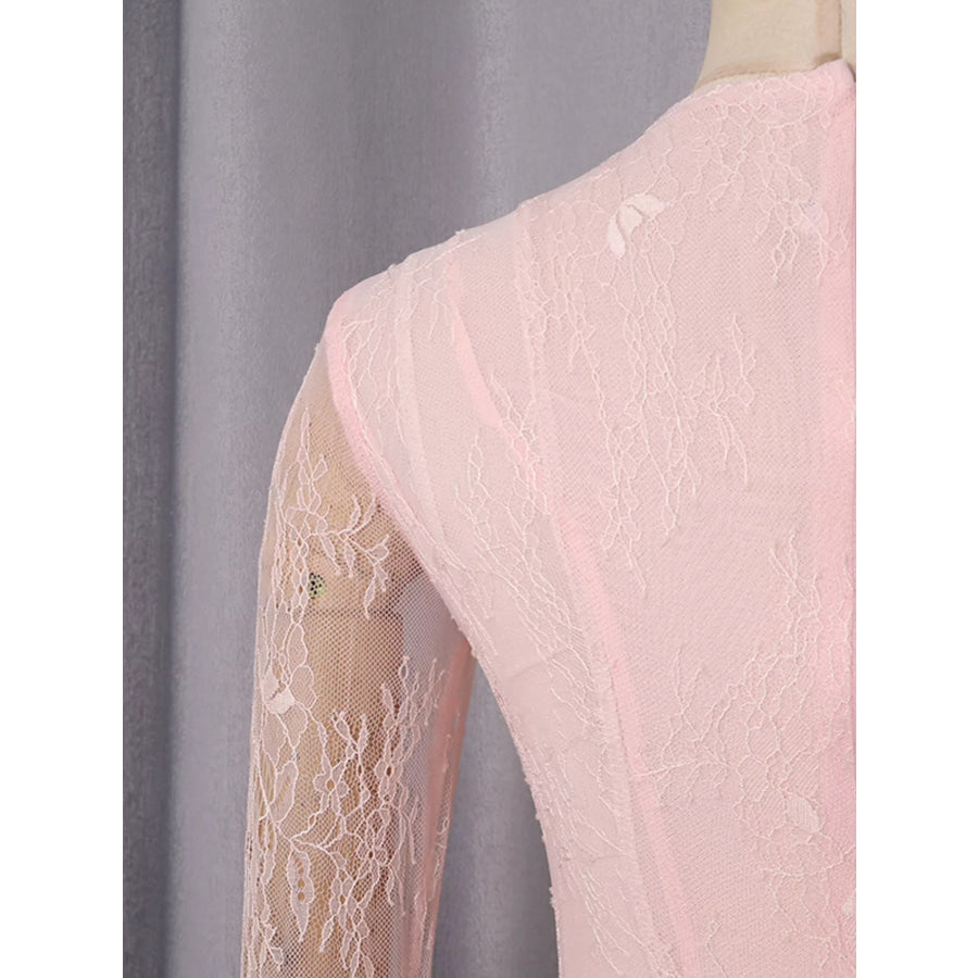 Lace Flare Sleeve Mini Dress Apparel and Accessories
