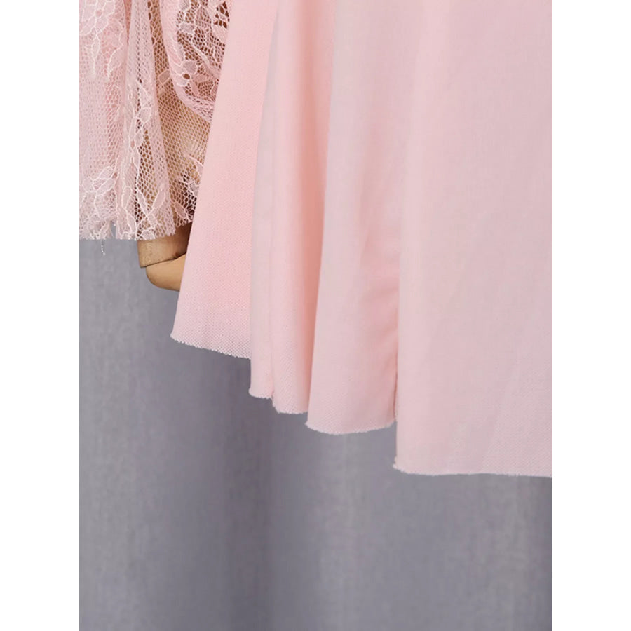 Lace Flare Sleeve Mini Dress Apparel and Accessories
