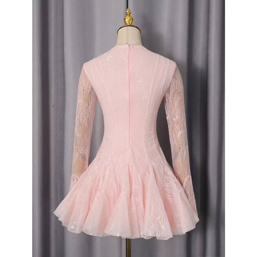 Lace Flare Sleeve Mini Dress Apparel and Accessories
