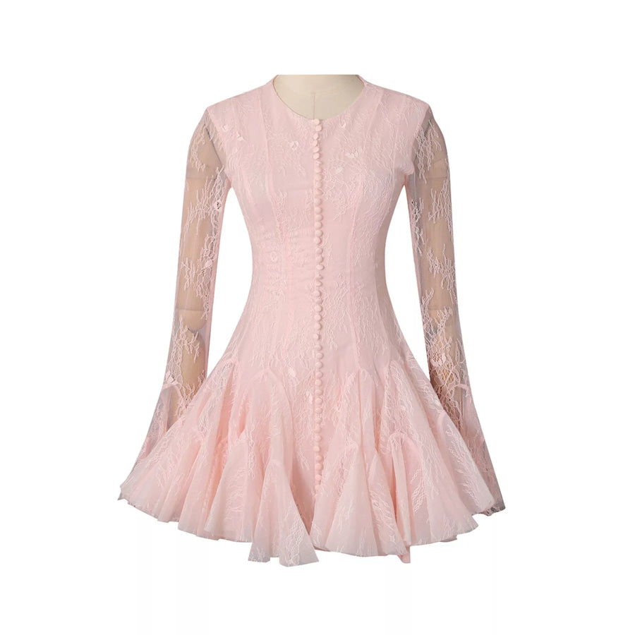 Lace Flare Sleeve Mini Dress Apparel and Accessories