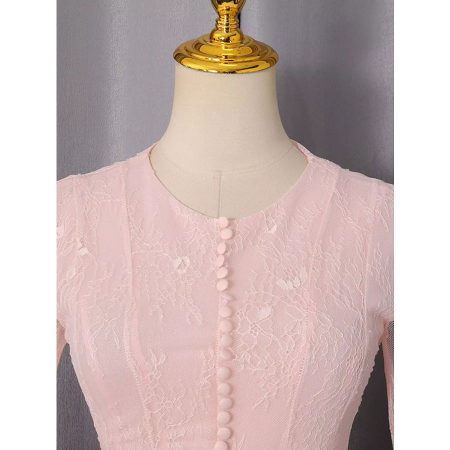 Lace Flare Sleeve Mini Dress Apparel and Accessories
