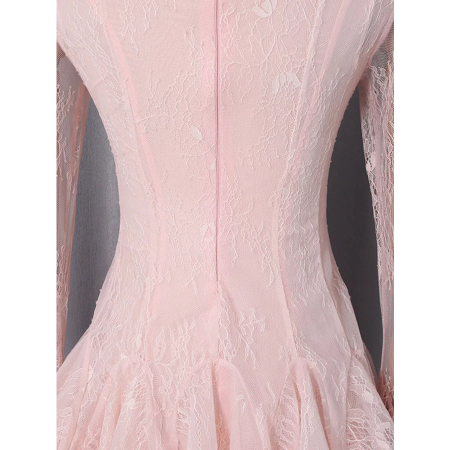 Lace Flare Sleeve Mini Dress Apparel and Accessories