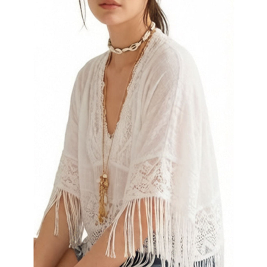 Lace Fringe Cover-Up Apparel and Accessories
