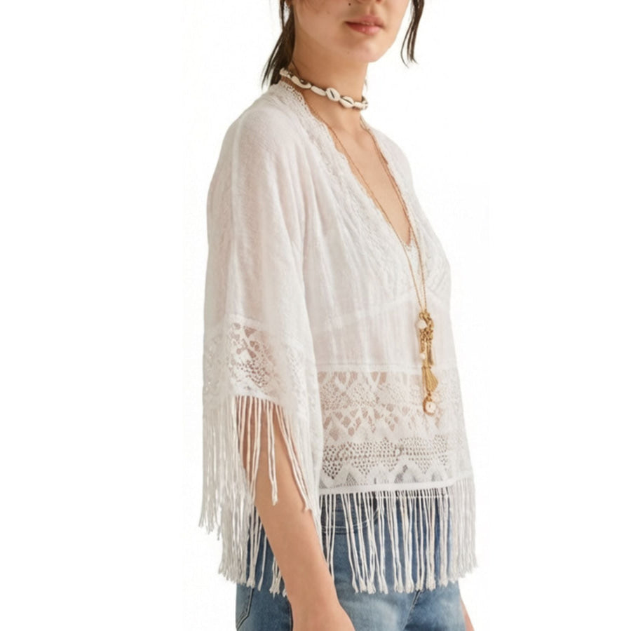 Lace Fringe Cover-Up Apparel and Accessories