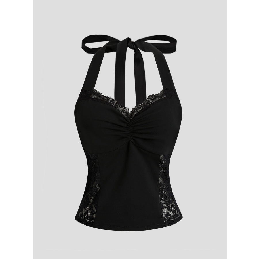 Lace Halter Neck Cami Apparel and Accessories