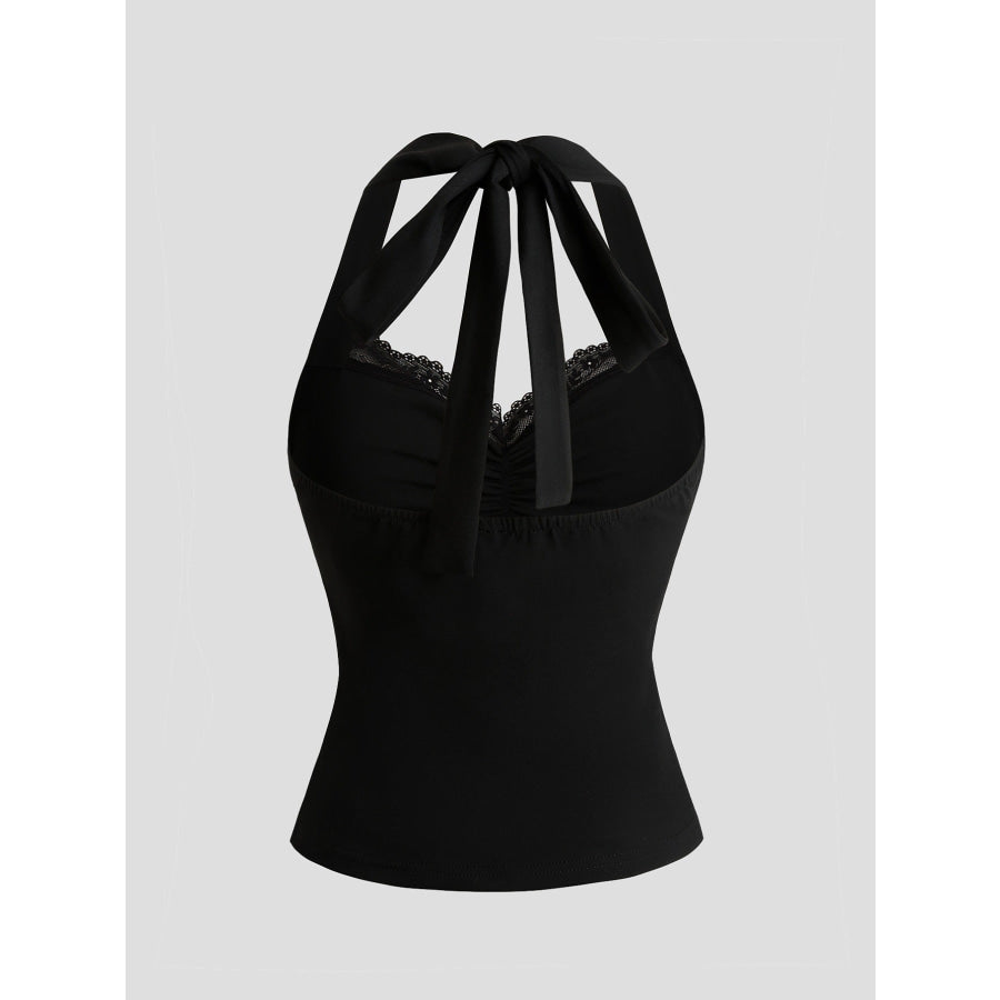 Lace Halter Neck Cami Apparel and Accessories