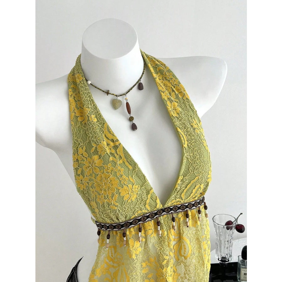 Lace Halter Neck Cami Apparel and Accessories