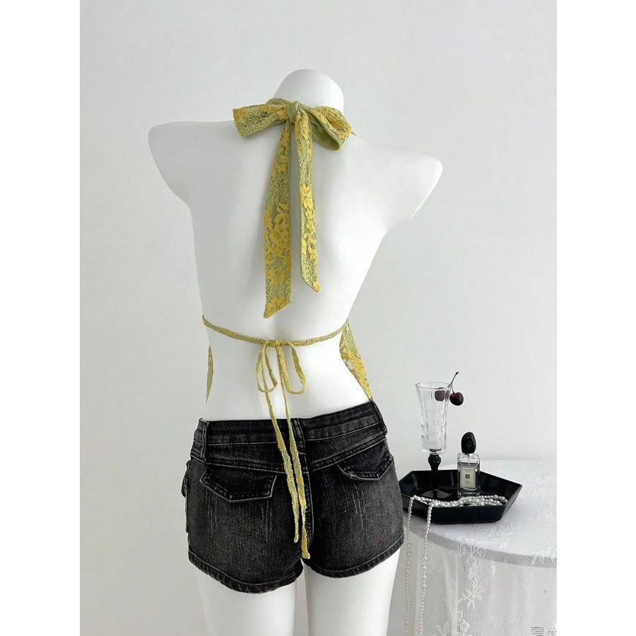 Lace Halter Neck Cami Apparel and Accessories