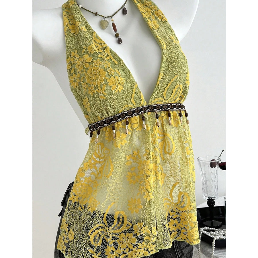 Lace Halter Neck Cami Apparel and Accessories