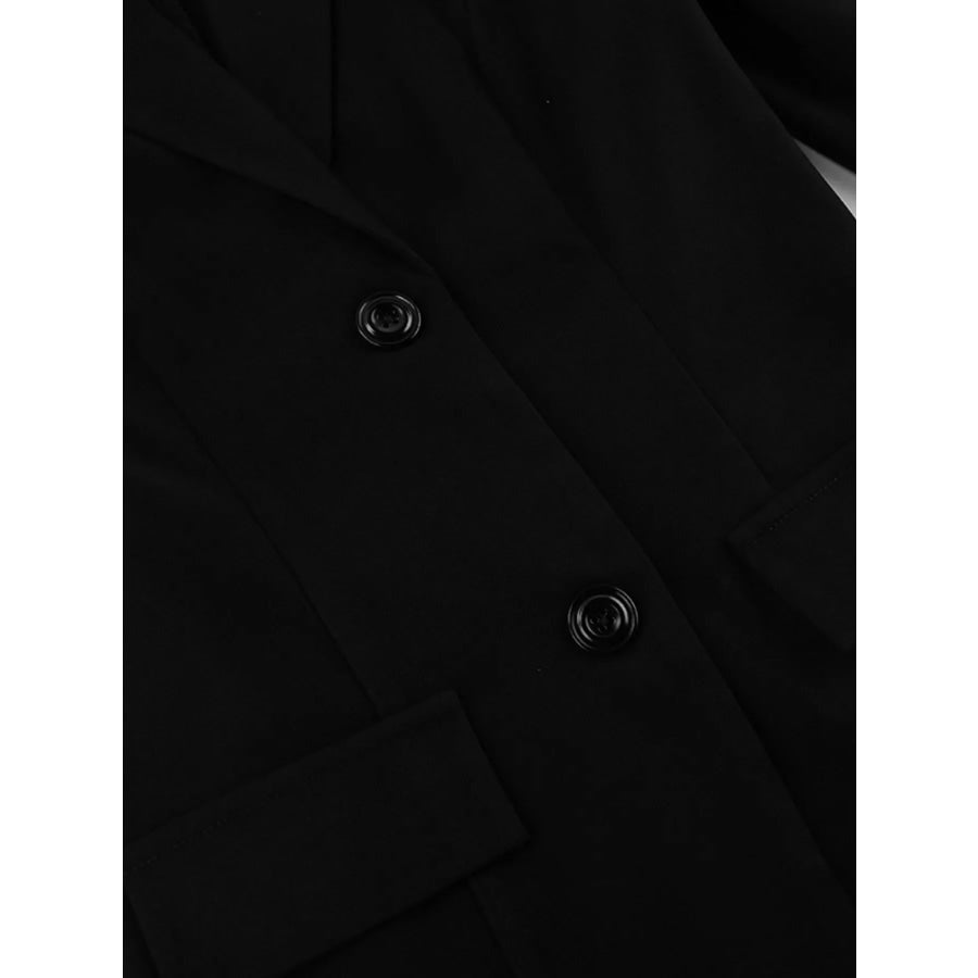 Lace Hem Lapel Collar Blazer Apparel and Accessories