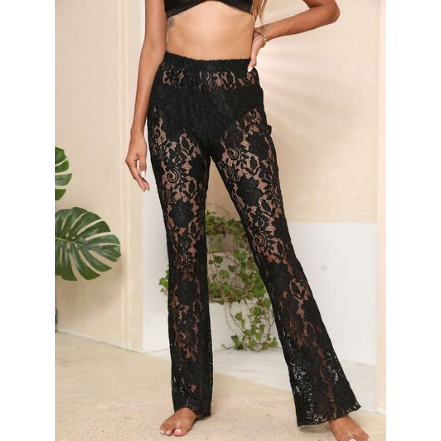 Lace High Waist Swim Pants Apparel and Accessories