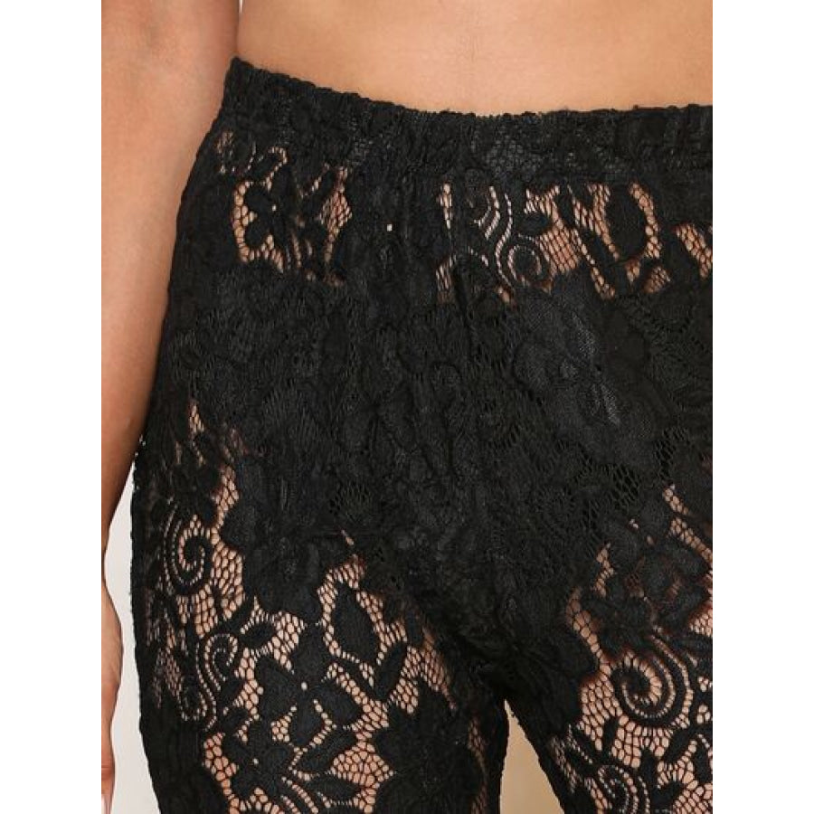 Lace High Waist Swim Pants Apparel and Accessories