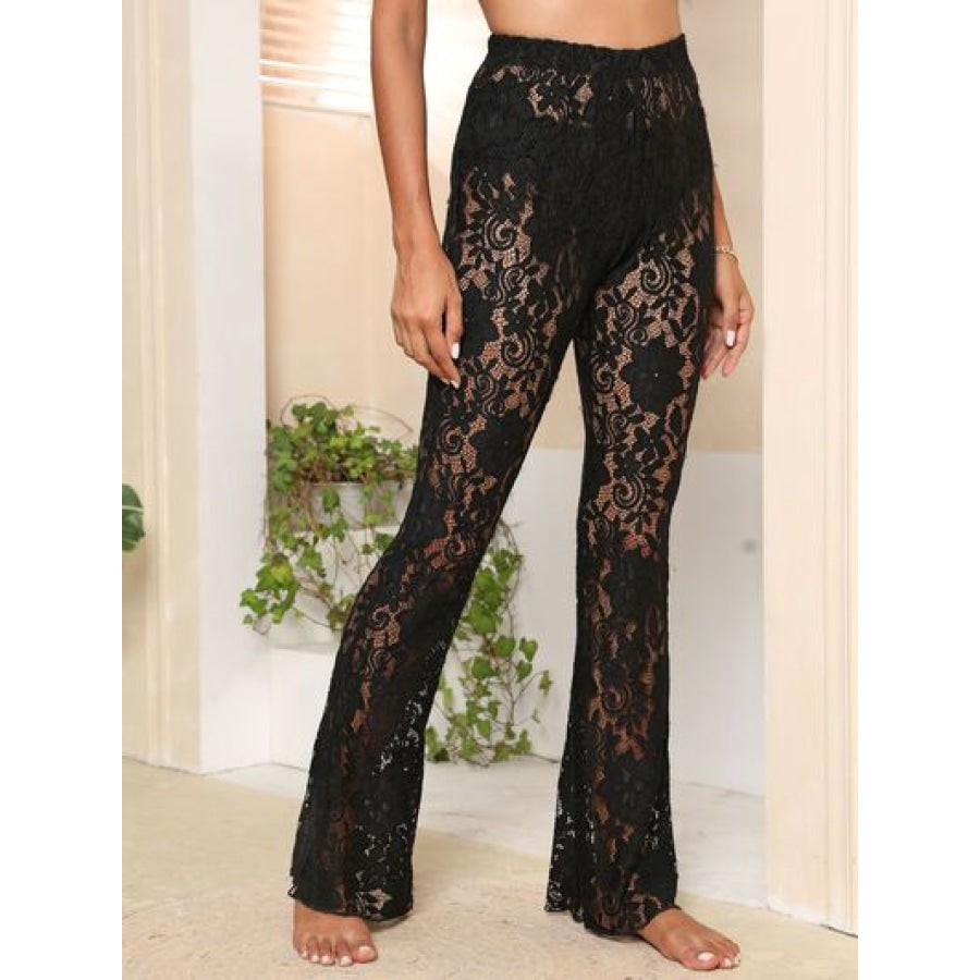 Lace High Waist Swim Pants Apparel and Accessories