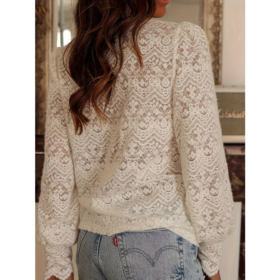Lace Long Sleeve Blouse Apparel and Accessories