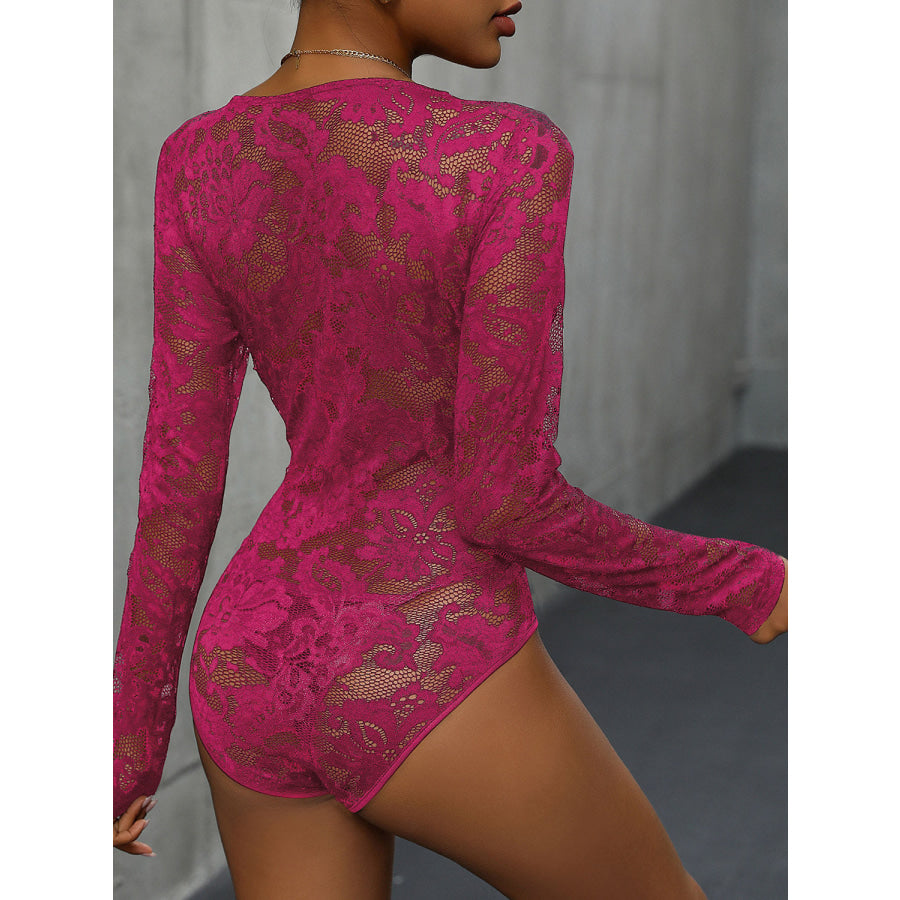 Lace Long Sleeve Bodysuit Apparel and Accessories