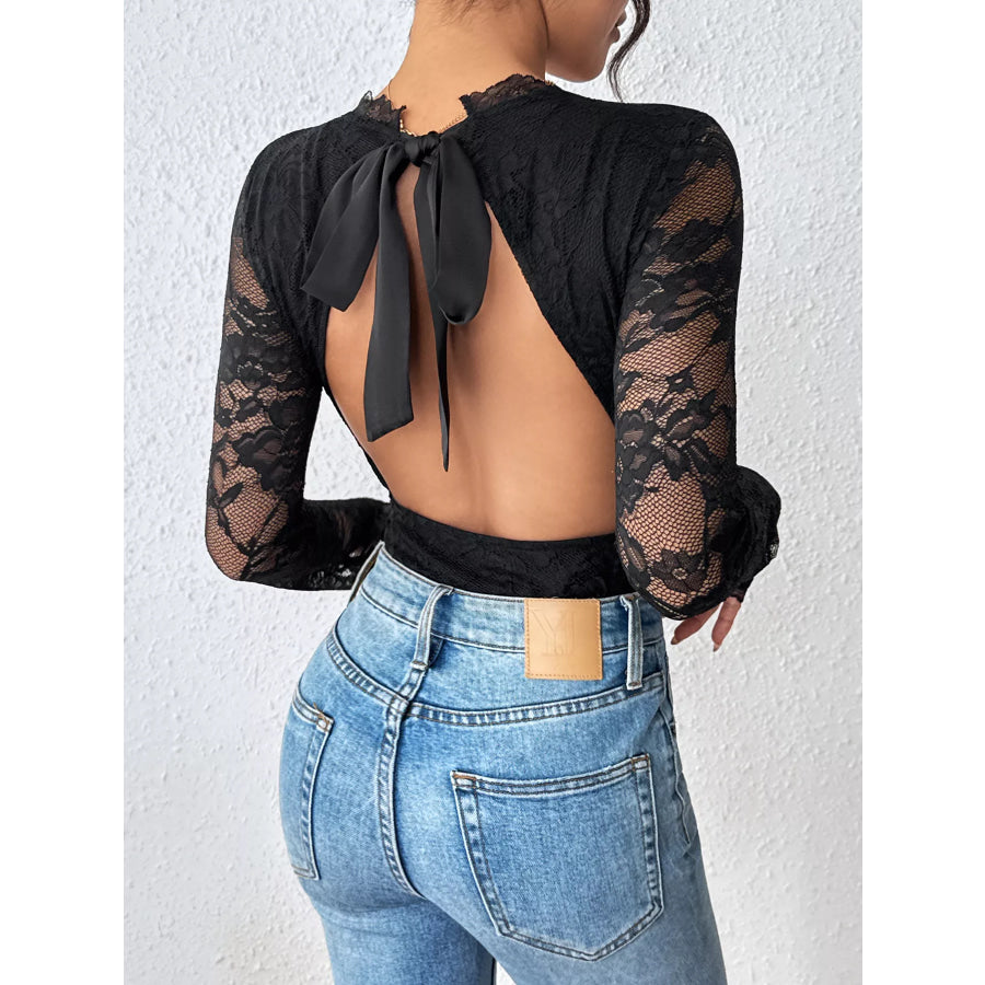 Lace Long Sleeve Bodysuit Apparel and Accessories