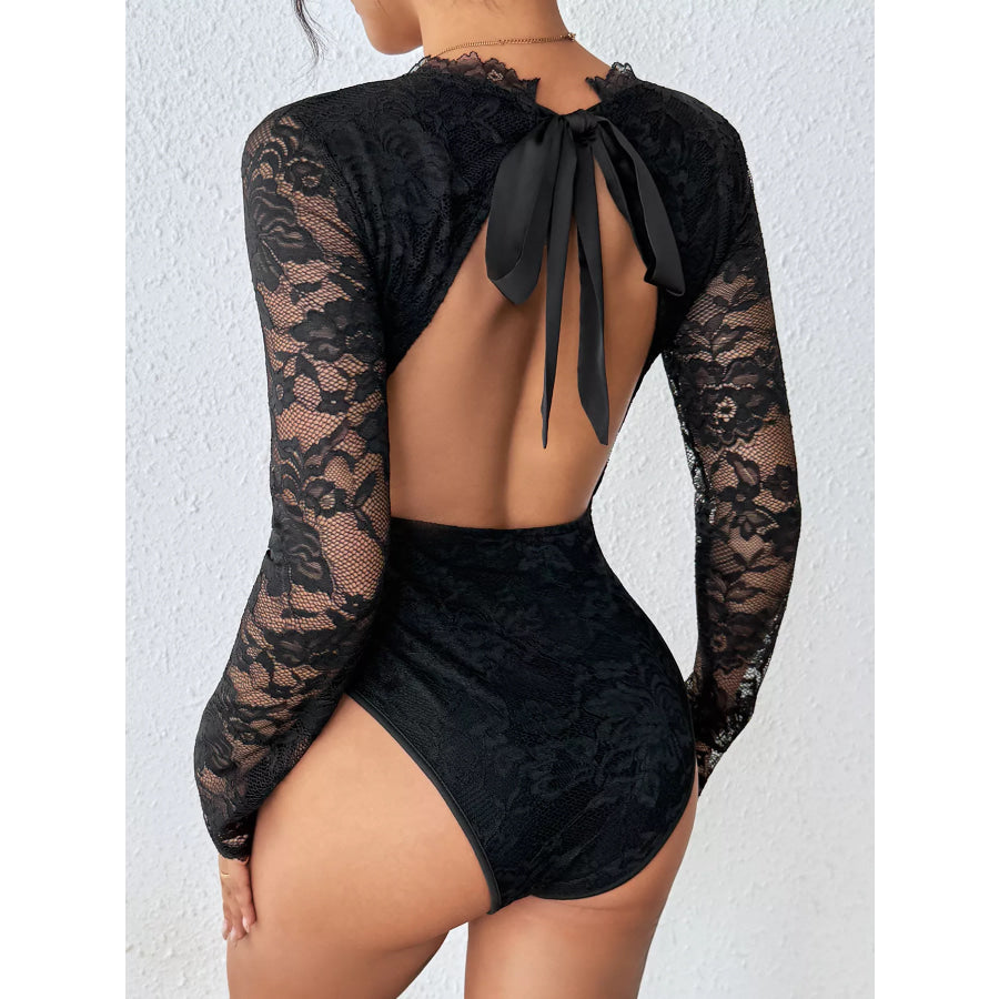 Lace Long Sleeve Bodysuit Apparel and Accessories