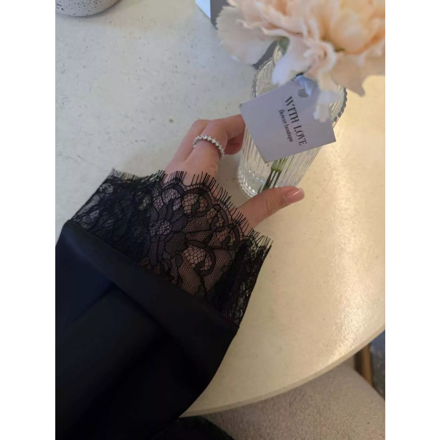 Lace Long Sleeve Top and Pants Set Apparel Accessories