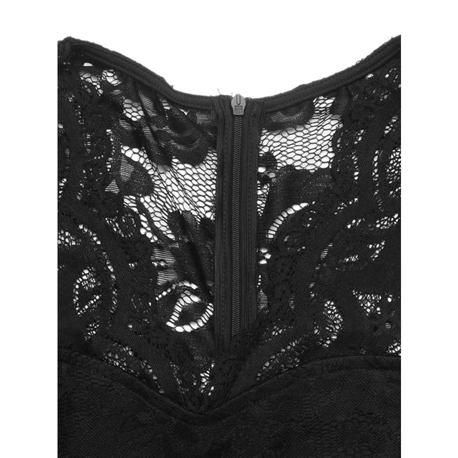 Lace Long Sleeve Wide-Leg Jumpsuit Apparel and Accessories