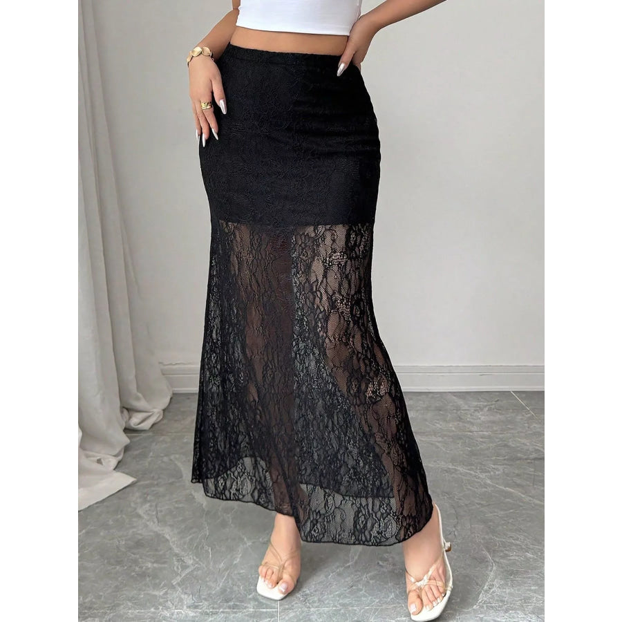 Lace Mermaid Maxi Skirt Apparel and Accessories