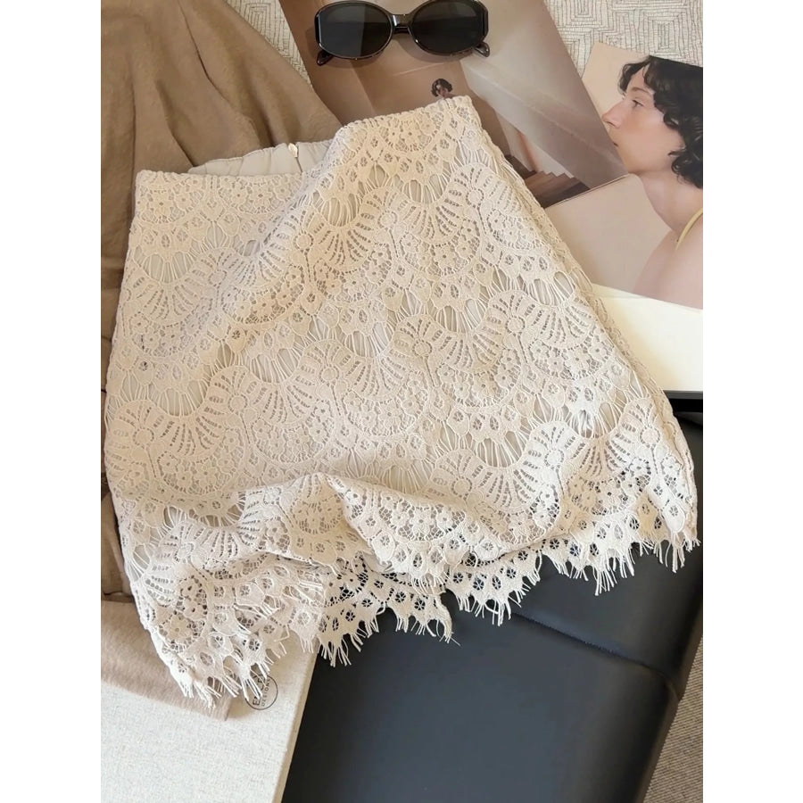 Lace Mini Skirt Apricot / S Apparel and Accessories