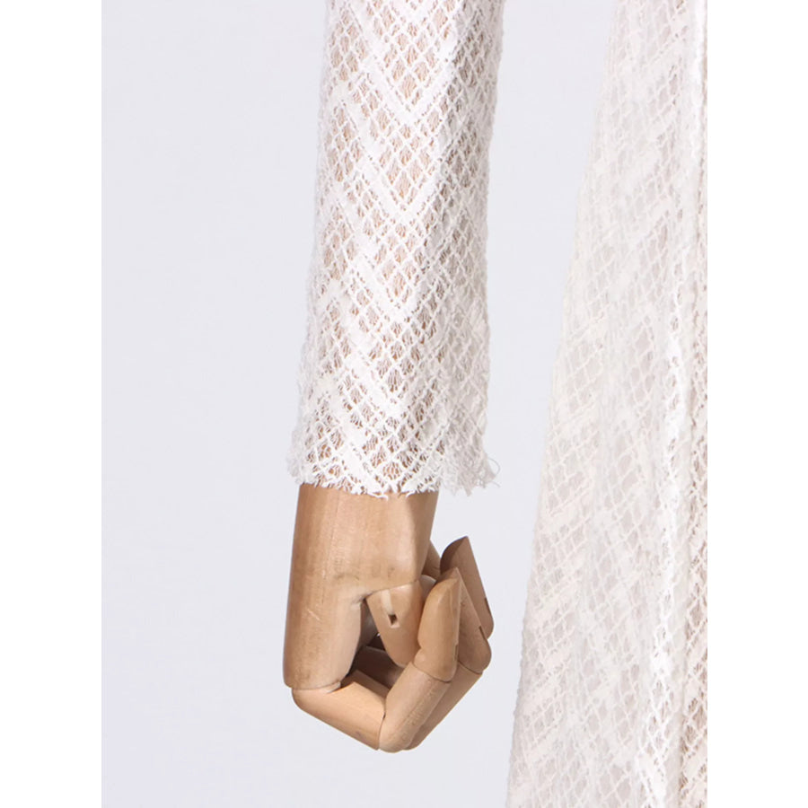 Lace Mock Neck Long Sleeve Maxi Dress Apparel and Accessories