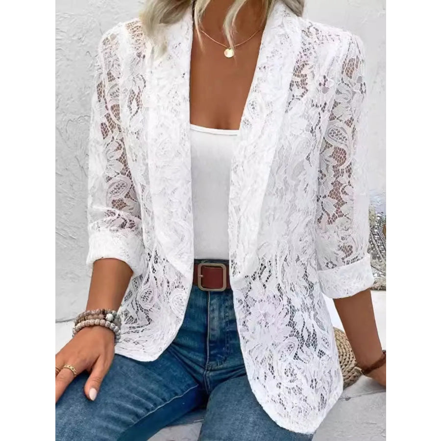 Lace Open-Front Outerwear Apparel and Accessories